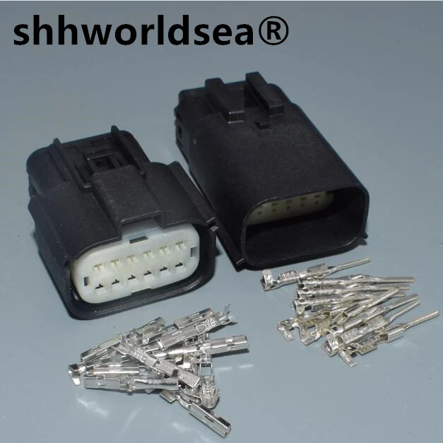 

shhworldsea 12 Pin car Automotive Headlight Plug Female Male Connector plug 33472-1201 33482-1201 For Ford