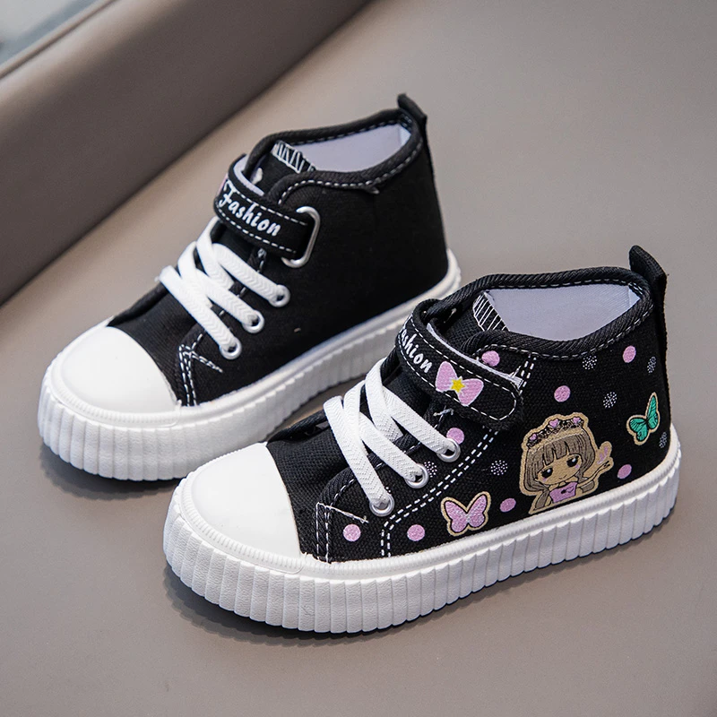 Kids Casual Shoes with Anti Slip Soft Sole Mid Top Spring Autumn Outdoor Childrens Canvas Shoe Sizes 26-37 Sandalias De Mujer