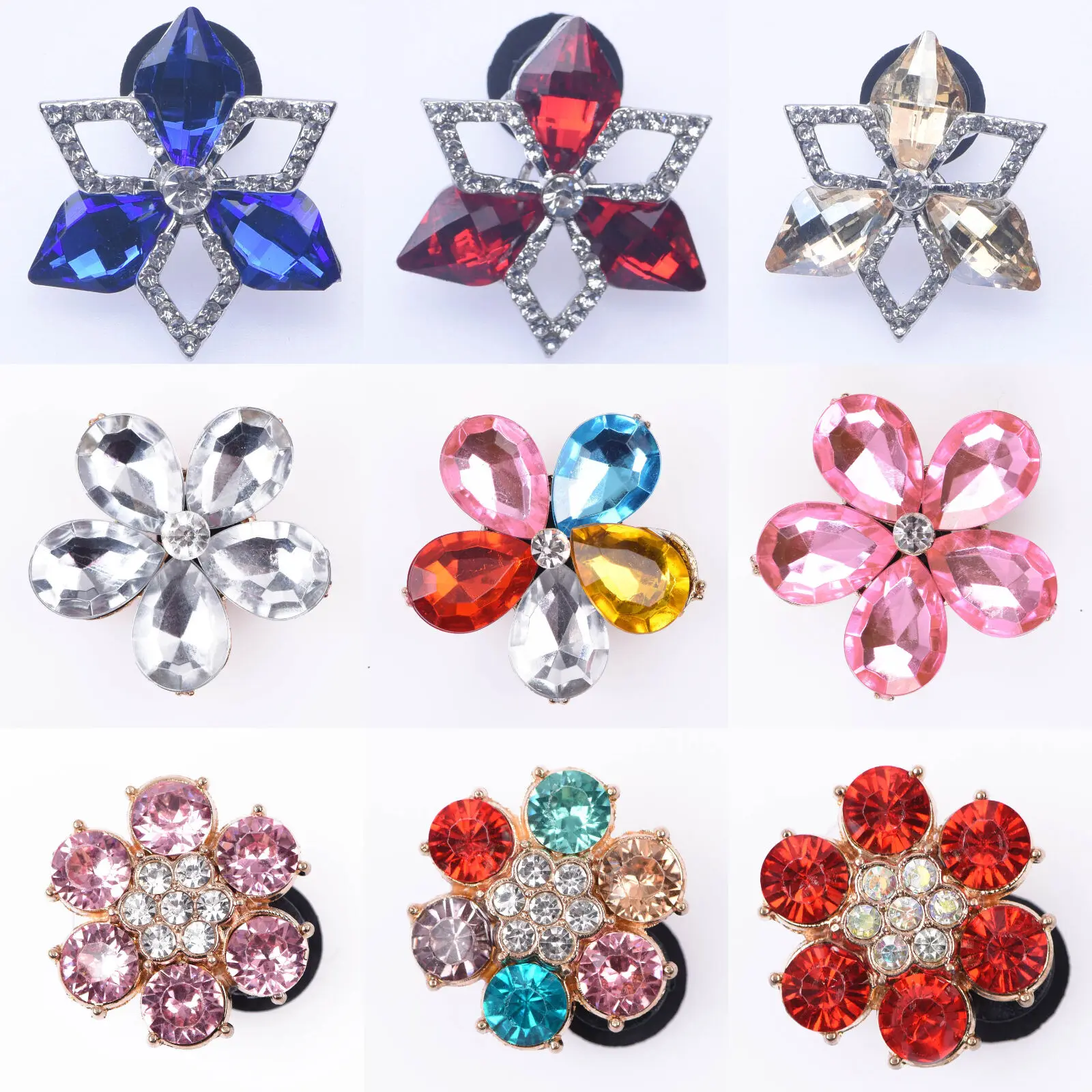 

Bling Crystal Colorful Flower Crown Metal Shoes Charms White Pearl Shinny Rhinestone Shoe Decoration Adult Luxury Clog Charms