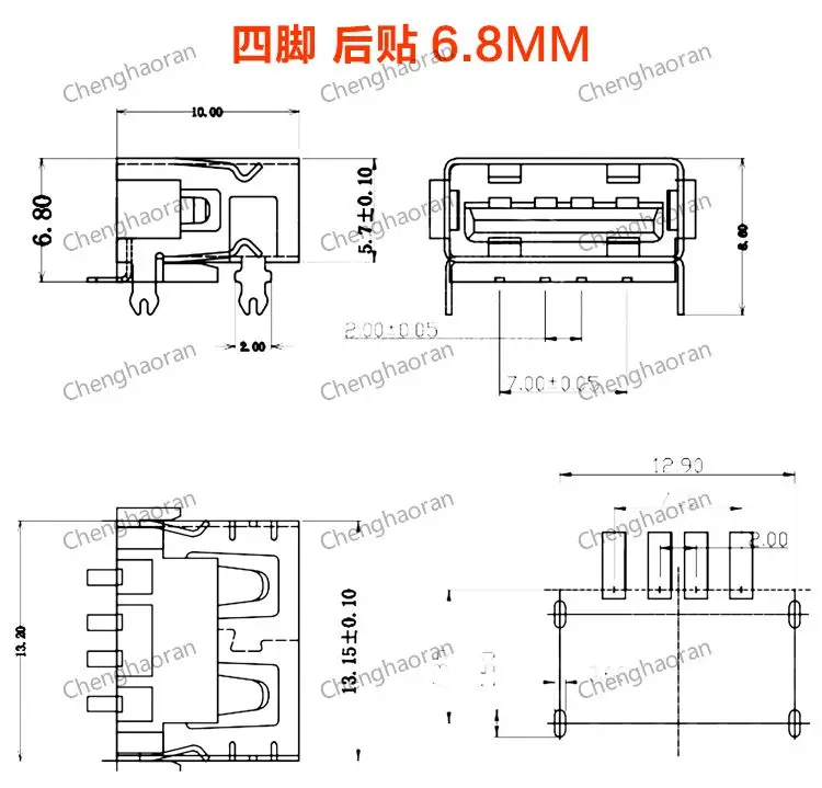 1 Stück 10 mm USB 2.0-Buchse, 90/180 Grad, Typ A, SMD/DIP, kurzer Körper, 1 cm, für Lenovo Laptop, Desktop-Computer, Reparatur – Detail 12