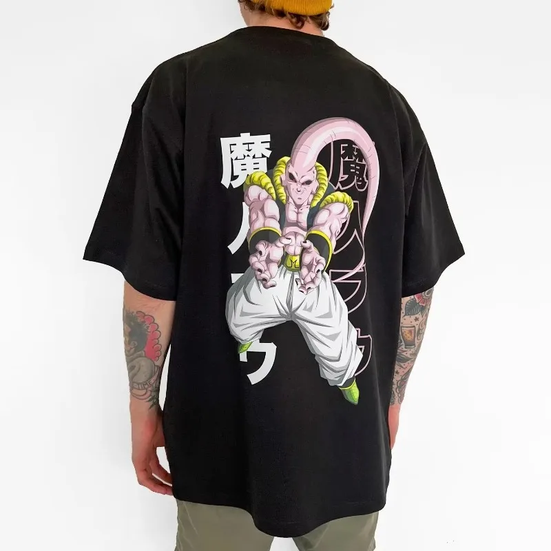 

Dragon Ball Anime Print 2025 Summer Men's Street Loose Casual Japanese Harajuku Versatile Parent-Child Clothing Top T-Shirt