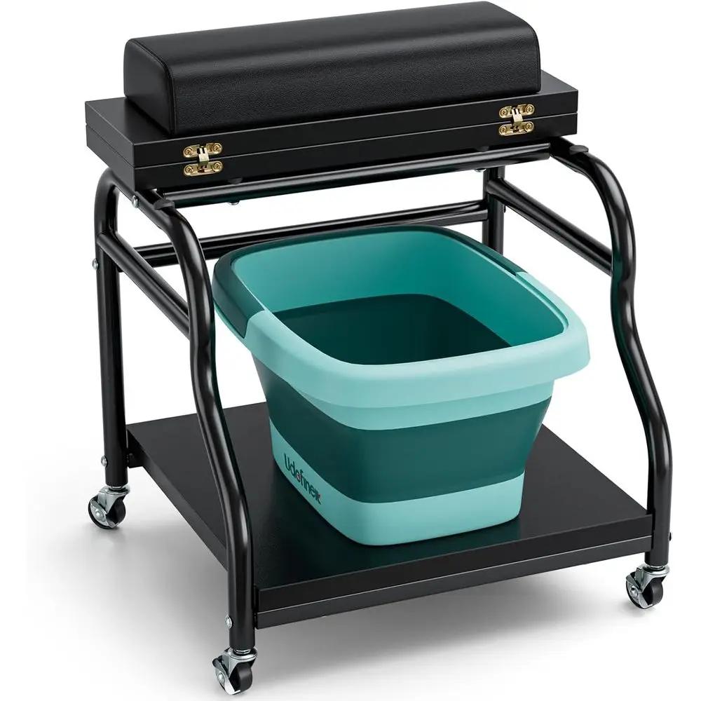

Portable Pedicure Trolley for Salon & Home with Cushioned Footrest for Manicure and Massage