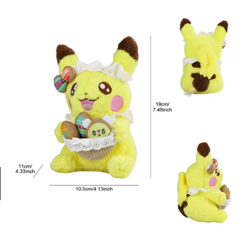 20cm Original Plush Easter Series Pikachu Eevee Scorbunny Sylveon Pawmi Plush Doll Pillow Xmas Birthday Gift for Children