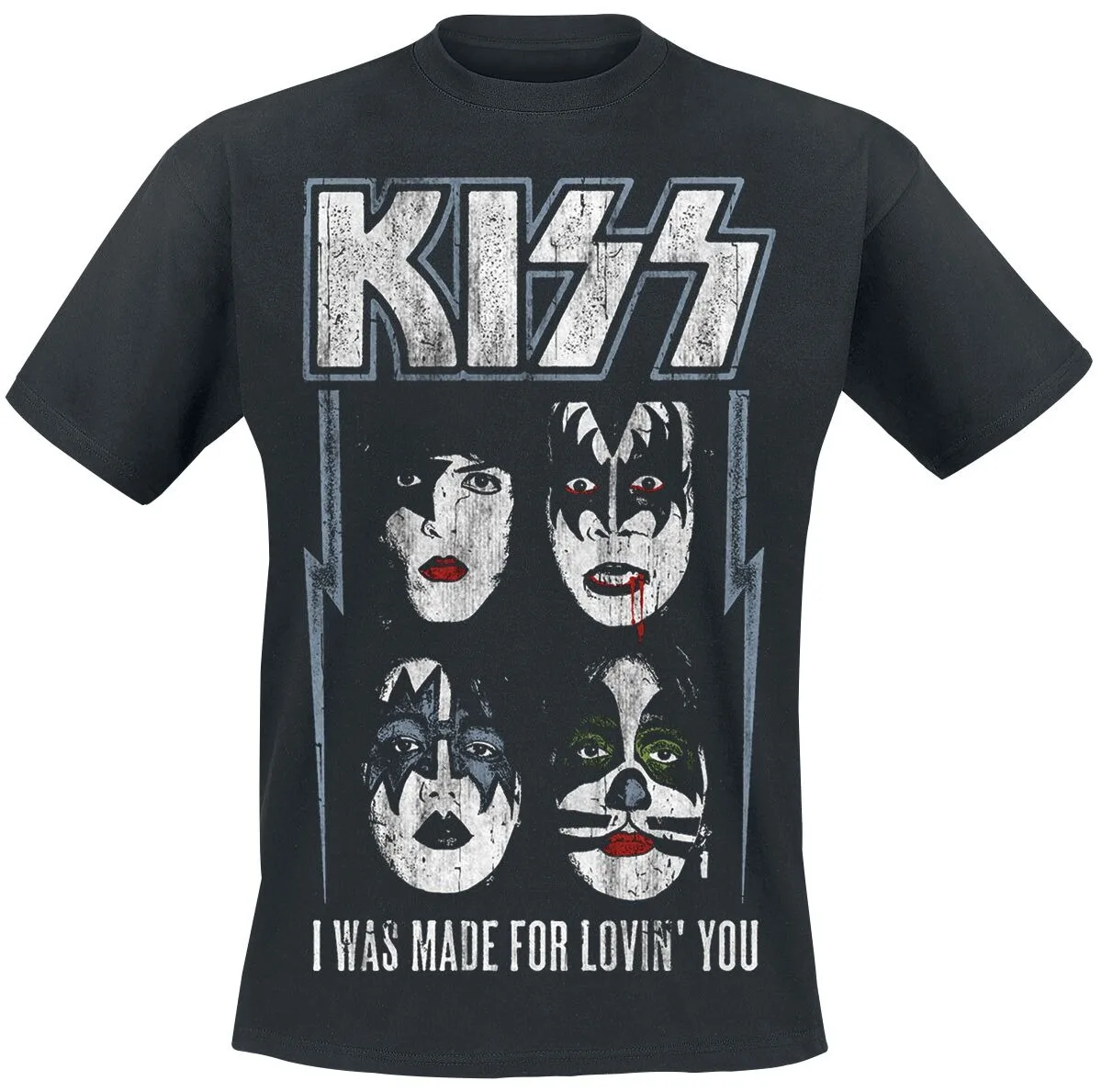 KISS I Was Made for Lovin' You Double Sided Print T Shirt, 100% Cotton Casual Neutral Tee, Glam Rock Streetwear