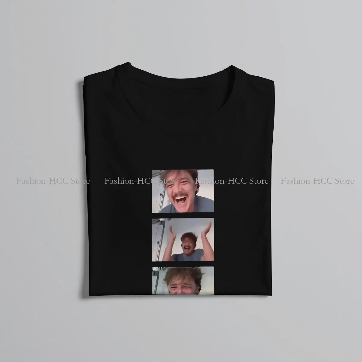 Pedro Pascal American Actors TShirt for Men Laughing Crying Meme Classic Basic Summer Sweatshirts T Shirt Novelty Trendy