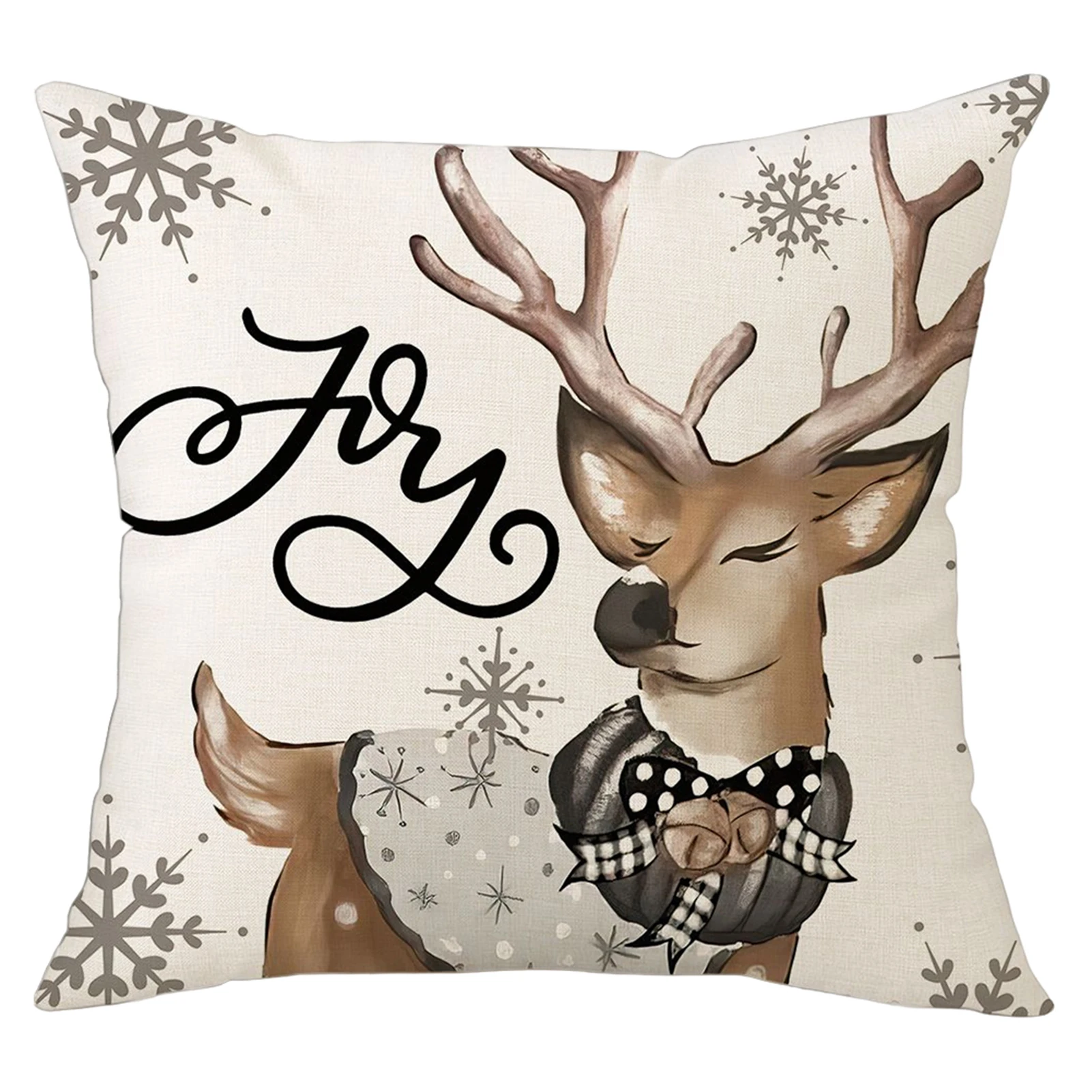 

Рождественские льняные наволочки легко вставляются с длинной невидимой молнией для спальни