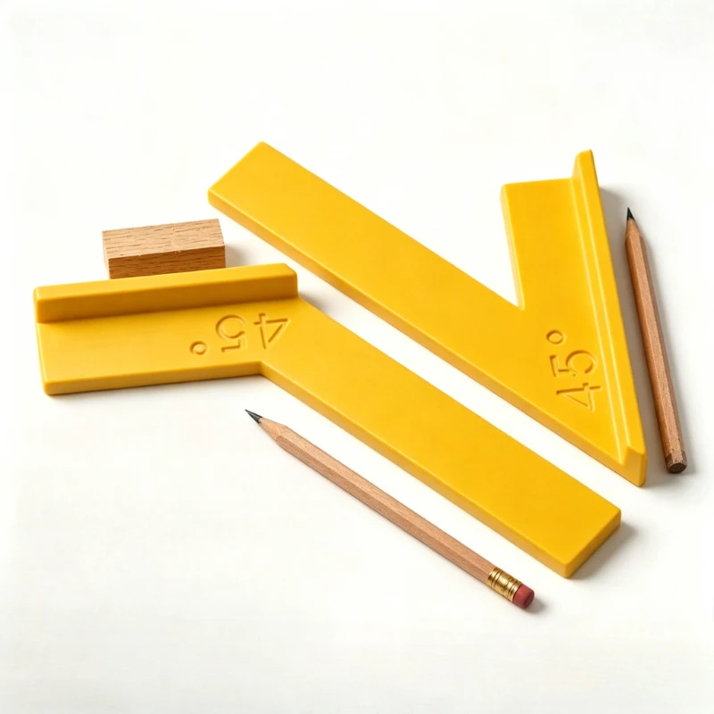 2Pcs 45 Degree Woodworking Angle 3D Stop Plastic Ruler Precision Marking  Cutting Guide Precision Corner Ruler for DIY Carpenter