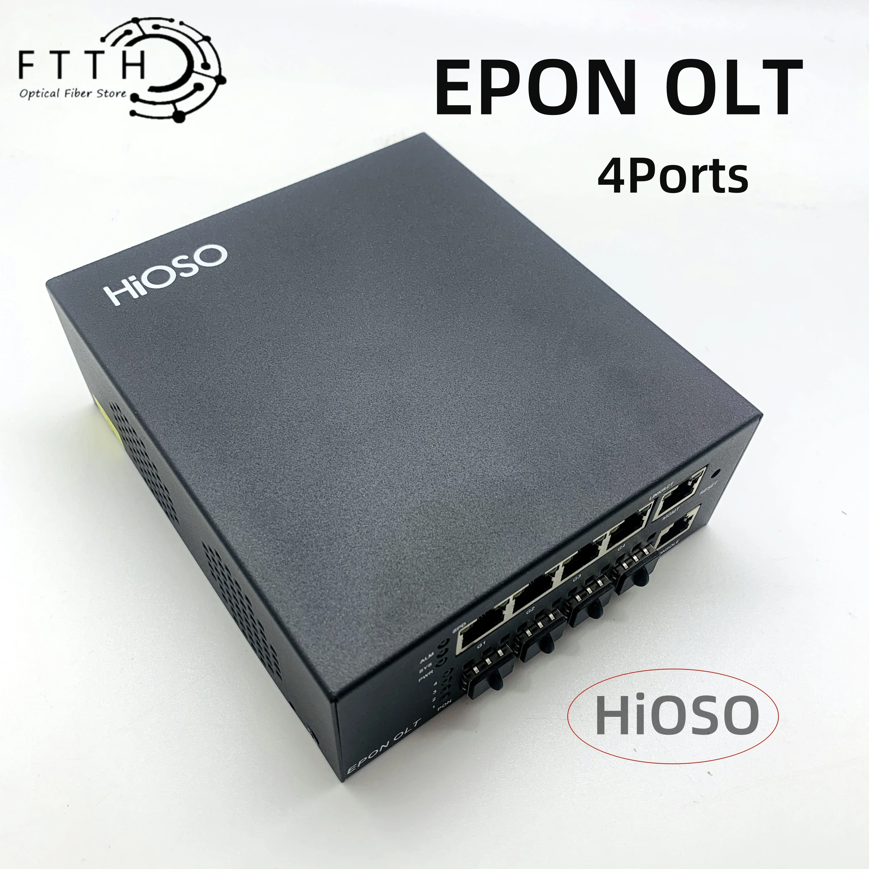 HIOSO MINI OLT EPon olt 4Ports FTTH Fiber optic equipment  DC12V WEB SNMP CLI 256 Users 4 1000M  Rj45   compatible HUWEI ZTE