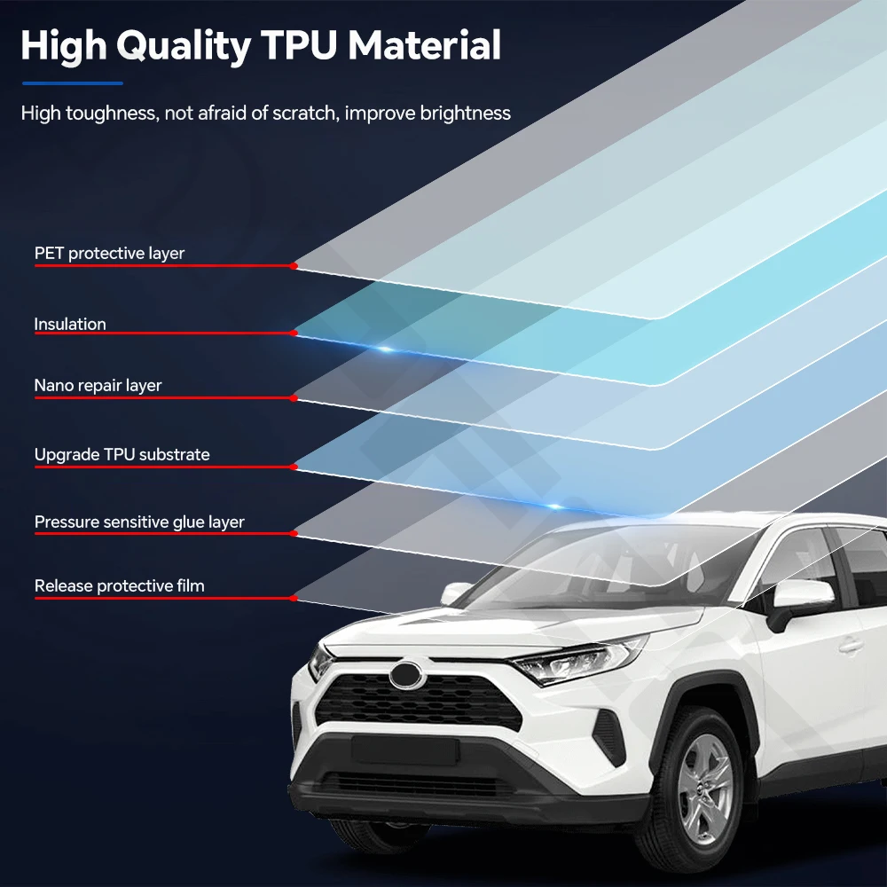 Pre-cut PPF For Toyota RAV4 2019-2025 TPU Paint Protection Film Car Body Resistant Anti-scratch Clear Bra Invisible Repairable view 5