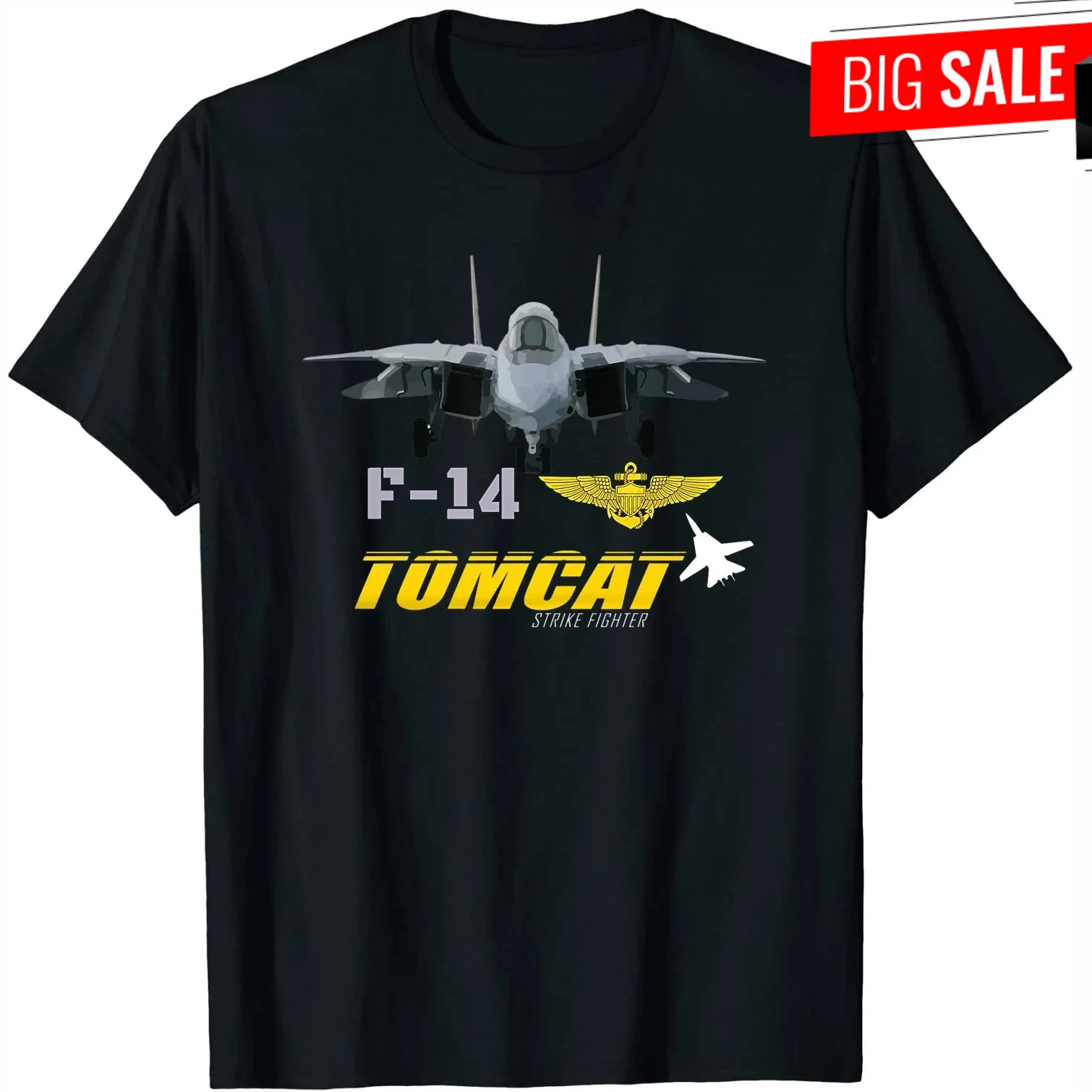 Naval F-14 Tomcat Military Plane Jet Fighter T-Shirt 100% Cotton O-Neck Summer Short Sleeve Casual Mens T-shirt Size S-3XL