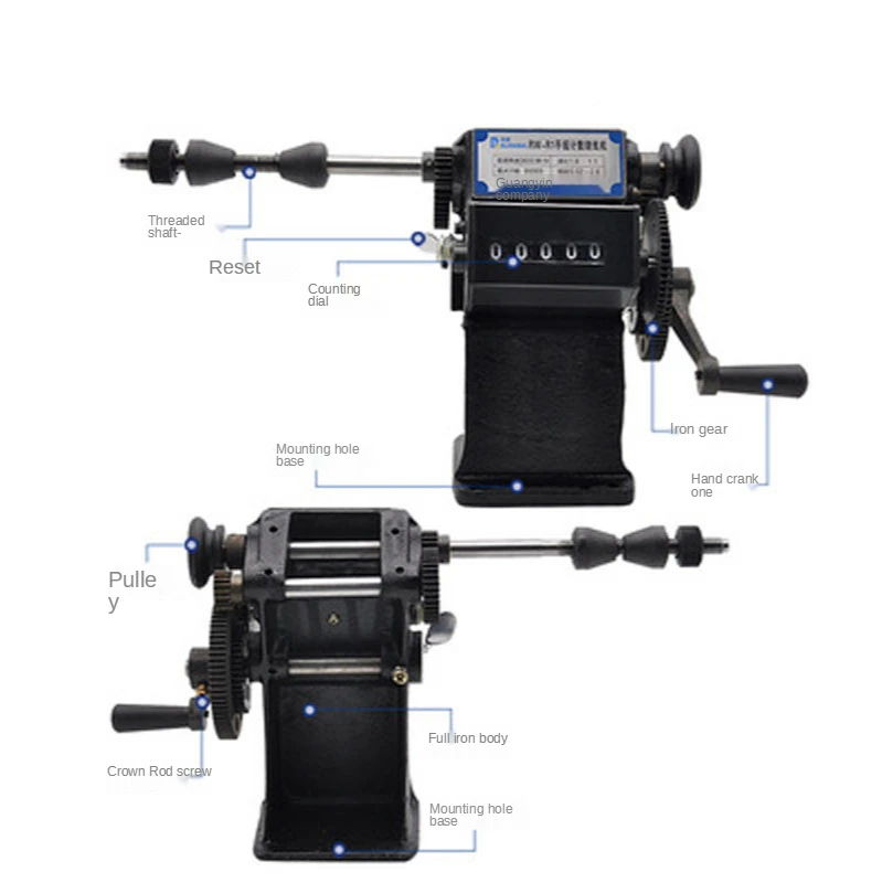 

0728 Низкая цена, ручная намоточная машина RW-1 двойного назначения, с функцией подсчета катушек, диапазон счета 0-9999