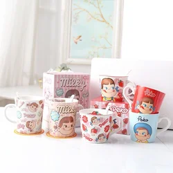 Lovely Japanese Fujiya Peko Milky Mug Milk Girl Ceramic Mug Milk Cup Strawberry Girl Ceramic Mug Juice Cup Water Cup