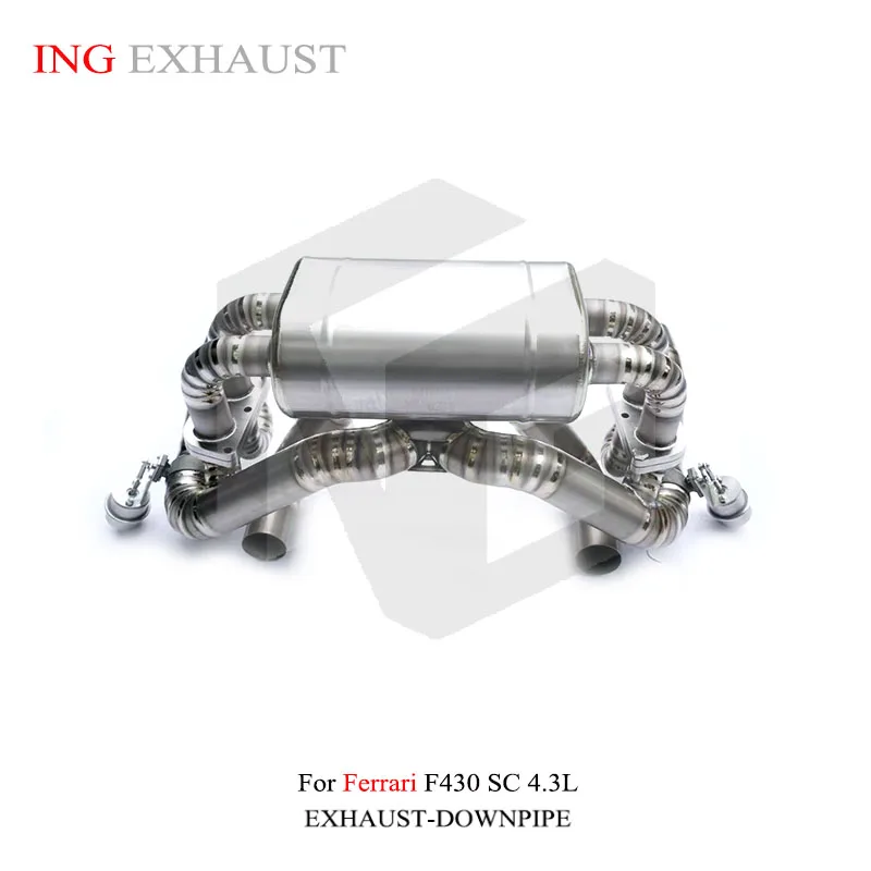 ING Titanium Alloy Vacuum Valve Catback for Ferrari F430 SCuderia 4.3L Control Muffler Performance Prime Color Exhaust System