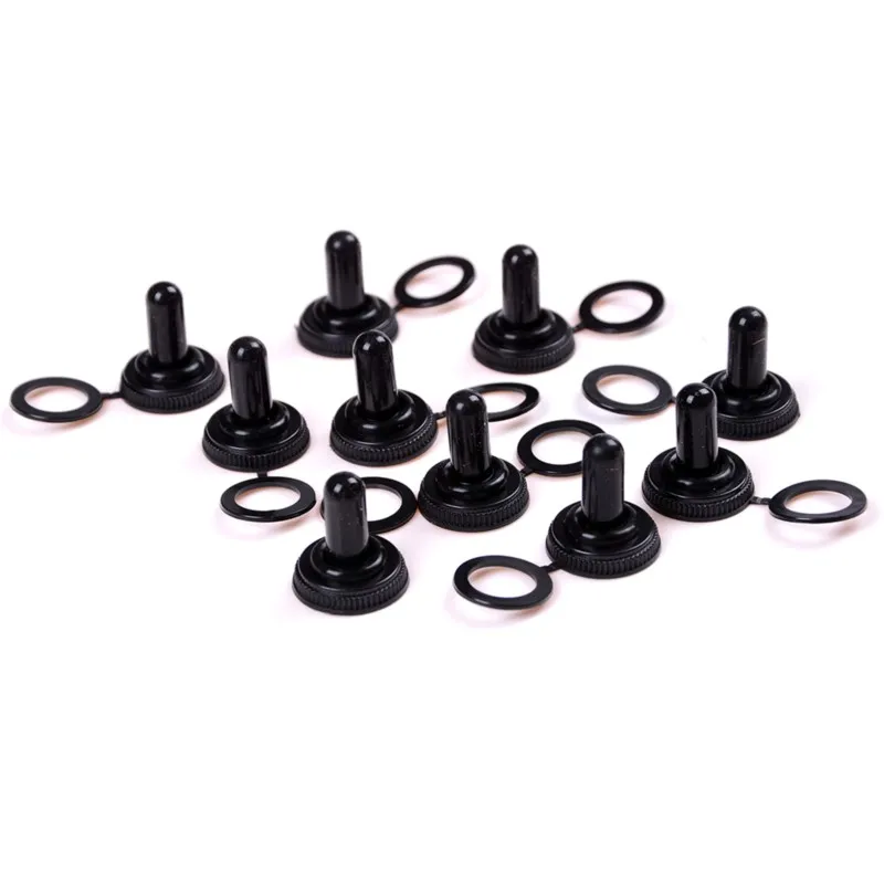 10PCS/LOT 12MM Toggle Switch Waterproof Rubber Resistance Cover Dust Cap Boot Black Tarpaulin