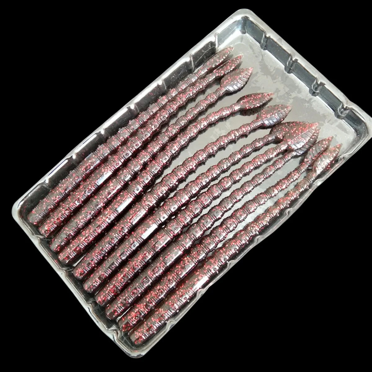 Swolfy 10pcs Soft Bait Fishing Lure Stick Worm 11cm 2.3g Salted Insect Swimbait Wobbler Bass Pike Trout