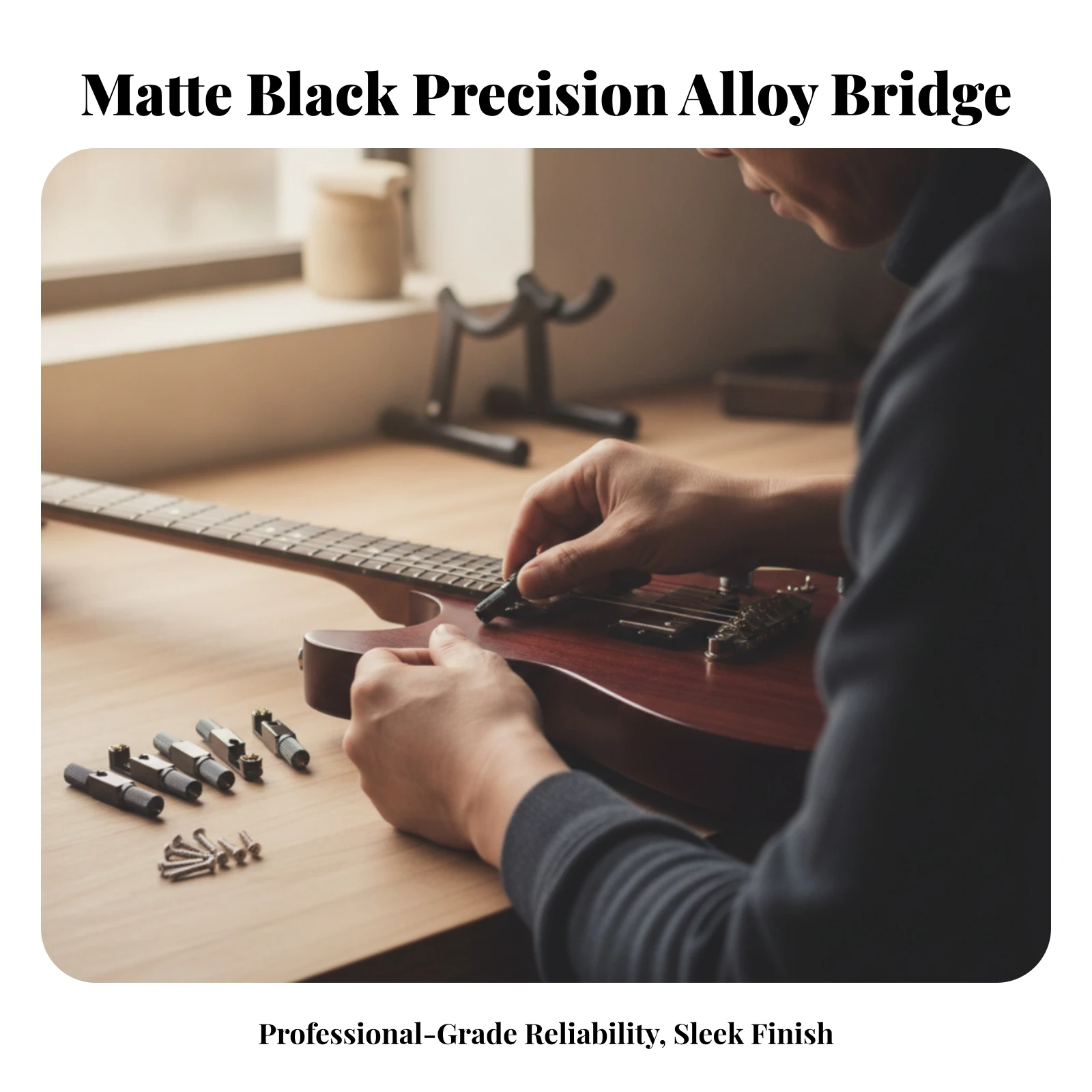 6 Pieces Electric Guitar Bridge Saddles in-Tune Guitar Bridge Saddle Set Reliable Glossy for Guitarists, Instrument Maintenance