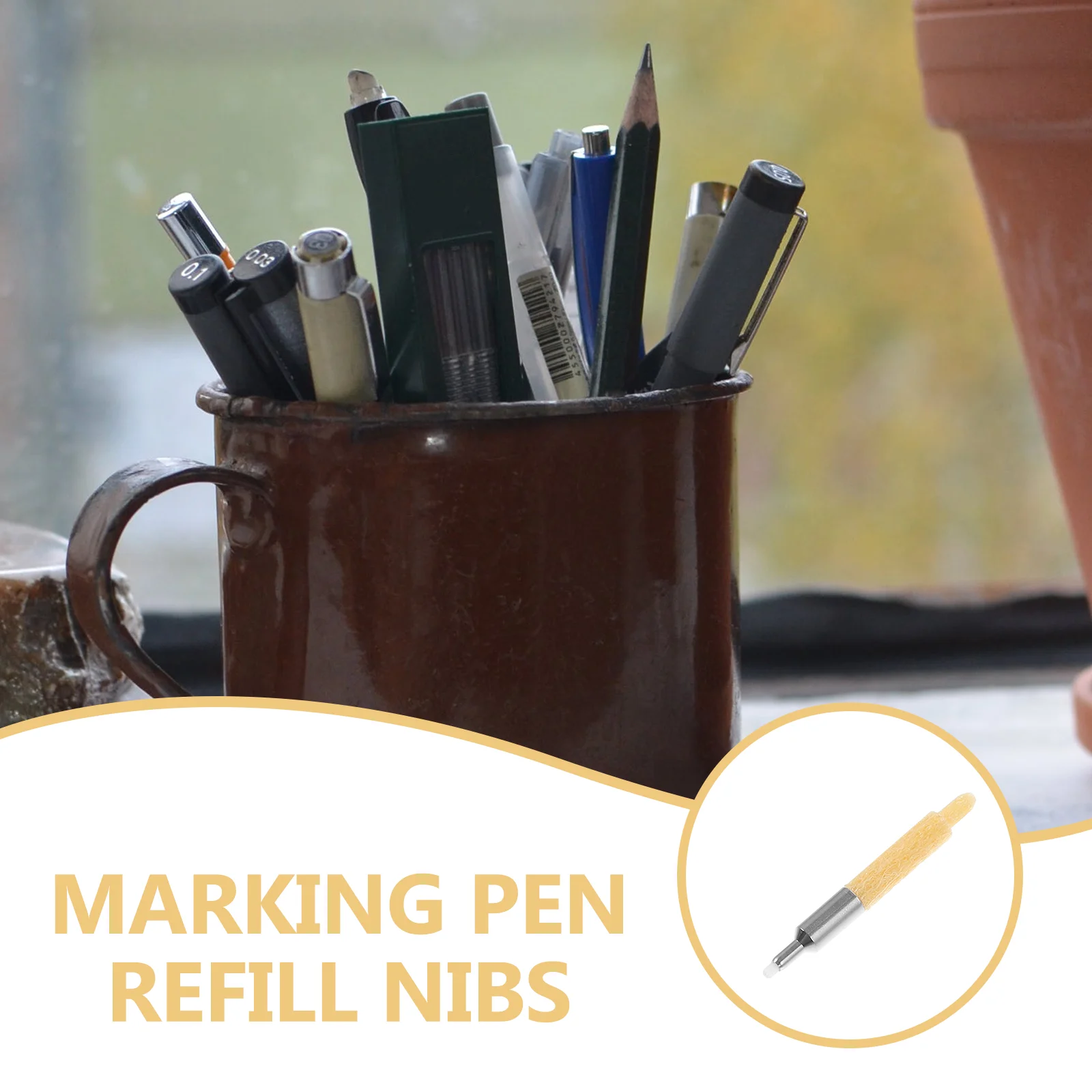 20 Pcs Paint Pen Ballpoint Pens Convenient Tips Marker Nibs Practical Markers Replacement for Household Metal Student