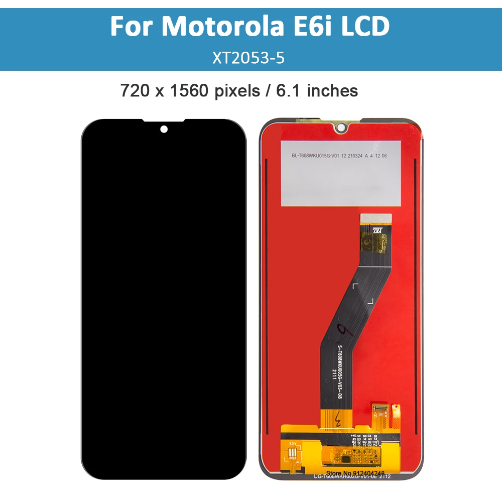 Original For Motorola E6i LCD Display with frameTouch Screen Digitizer Assembly XT2053-5 For Moto E6 i display LCD touch screen