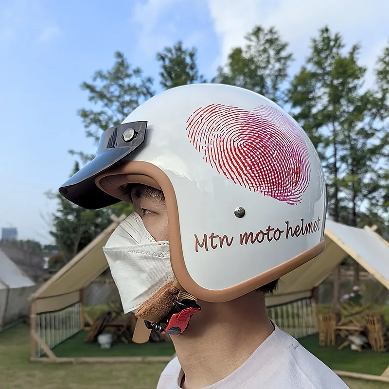 

Retro Semi-open Motorcycle Helmet Cross Country Motorcycle Accessories Motorcycle Helmet 3/4 Retro Helmet