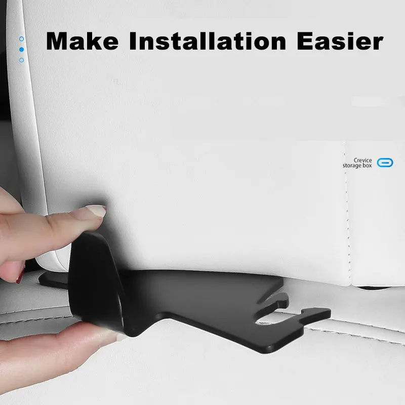 سيارة مسند الرأس بالمقعد هوك قدرة تحمل قوية السيارات السحابة كليب مخفي سيارة المقعد الخلفي حامل مُنظِم ل تسلا نموذج 3 Y