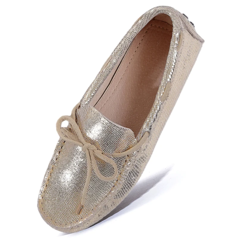 

2026 Shoes Women 100% Genuine Leather Women Flats Casual Loafers Slip On Women's Flats Shoes Moccasins Lady Driving Shoes
