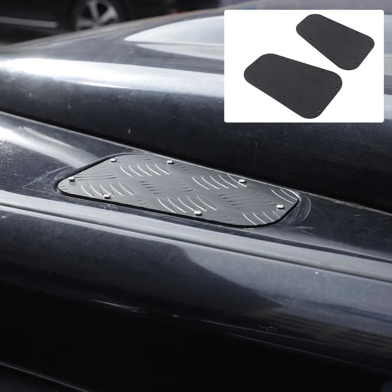 لاند روفر ديفندر 2004-2019 لوحات مؤشر غطاء محرك السيارة على جانبي غطاء محرك السيارة منفذ الهواء غطاء لوحة سبائك الألومنيوم 2 قطعة #3