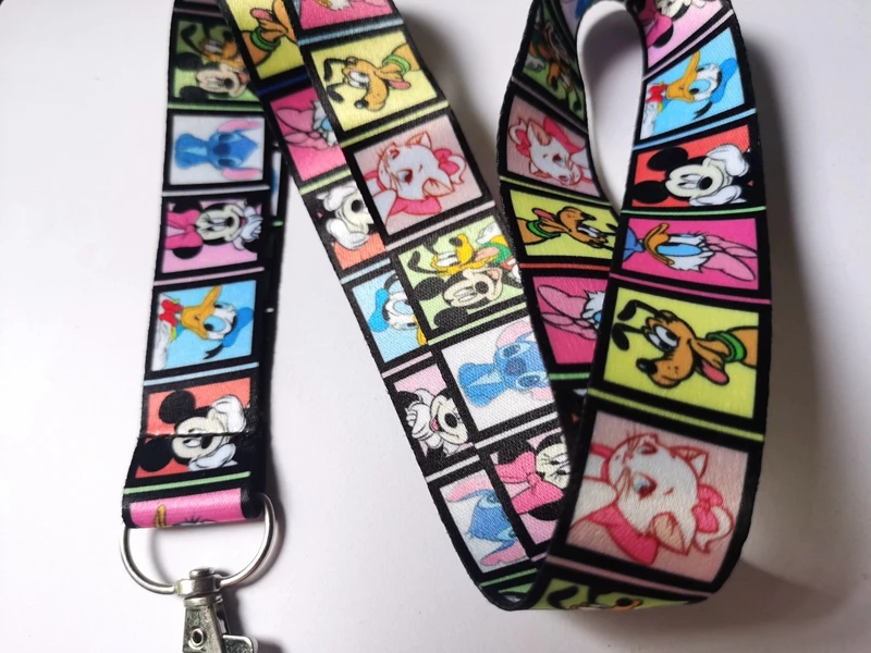 New 1 pcs Disney mickey minnie Lanyards Keys Neck Strap For Card Badge Key Chain Lanyard Key Holder DIY Hang Rope Keyrings