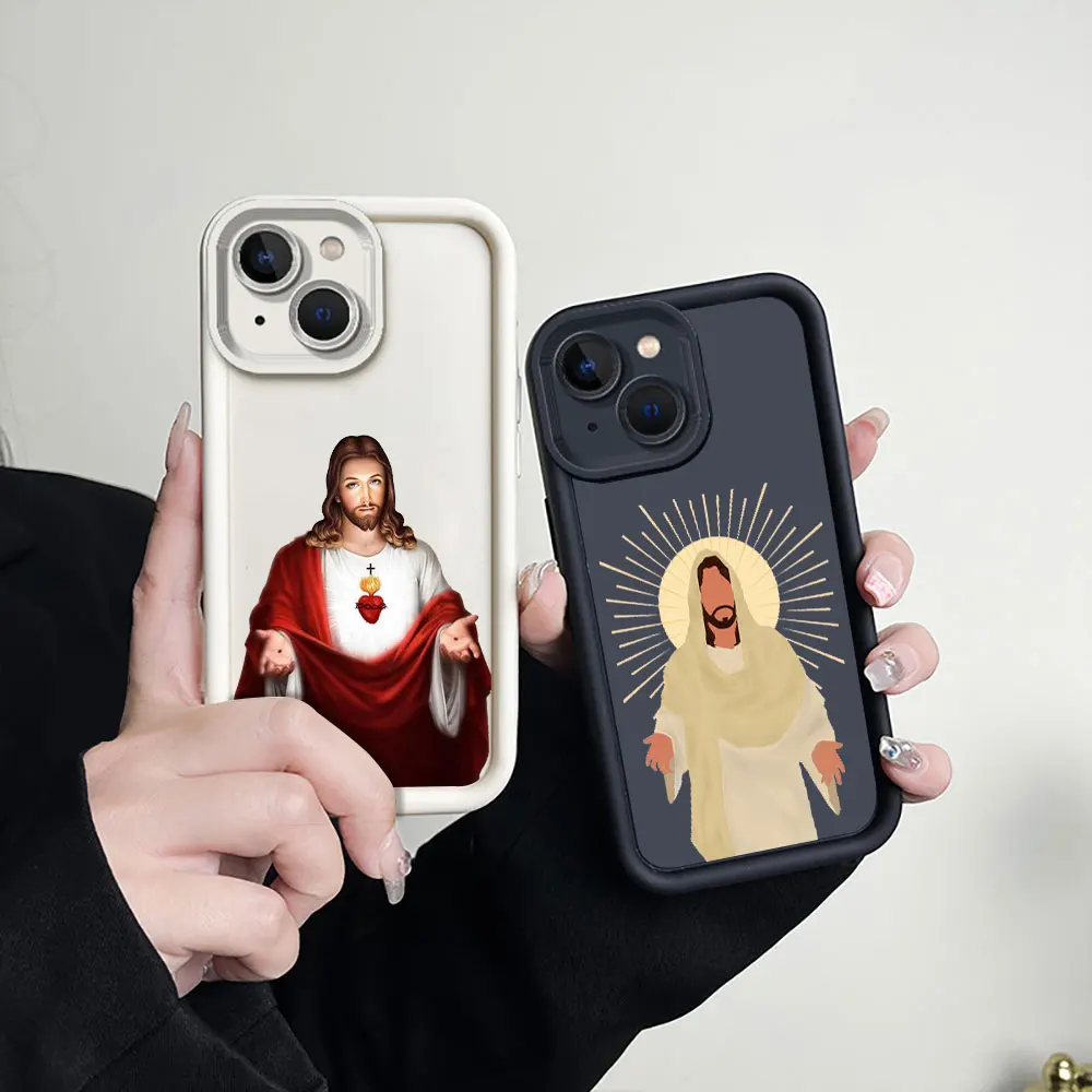 Cross Faith Christian Religious Jesus Phone Case For iPhone 15 14 13 12 11 Pro Max 8 7 Plus X SE XS Max Liquid Eye Ladder Cover