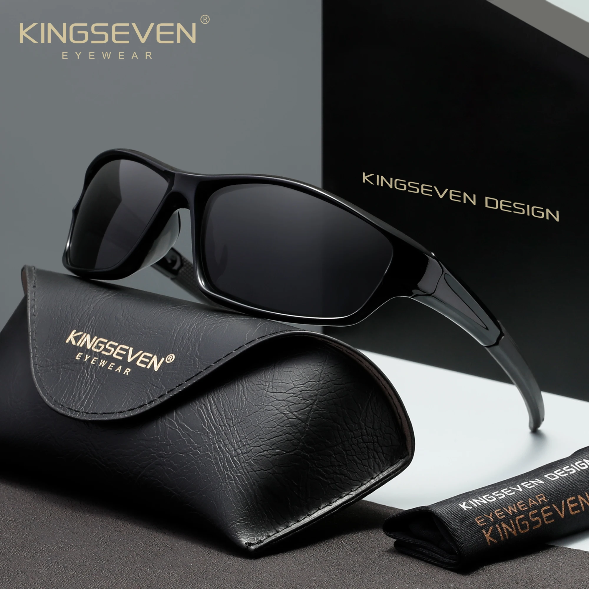 KINGSEVEN Casual Radsport-Sonnenbrille für Herren, Outdoor-Sport, Fahrrad, polarisiert, UV400, Luxus-Brille für Damen, Angelbrille