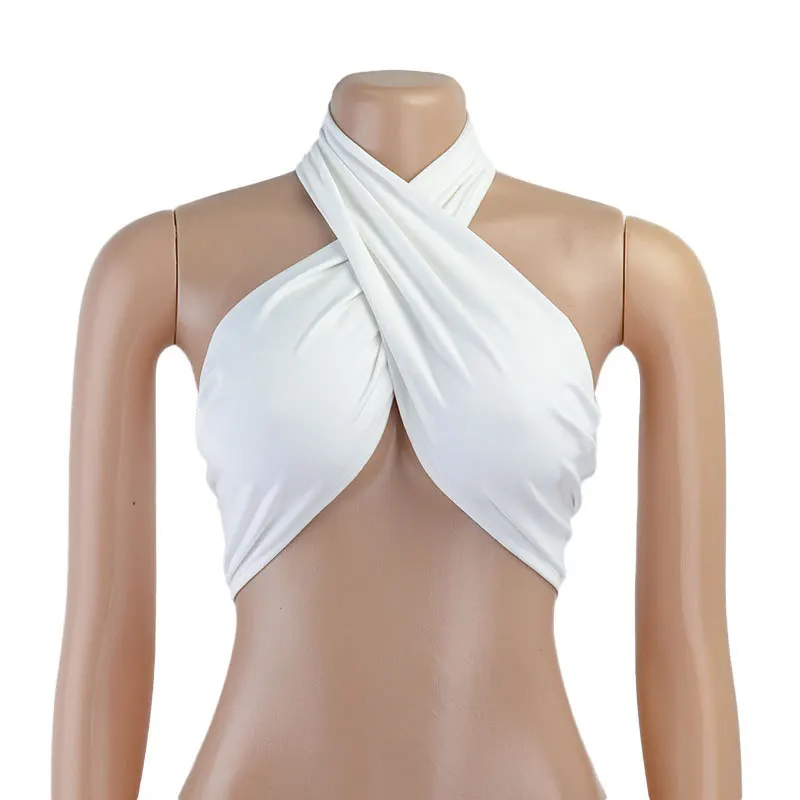 

Женская футболка с открытым нагрудным ремнем, цельный топ, цвет Blo Ultra ort Svel, полиэфирное волокно, чистый цвет