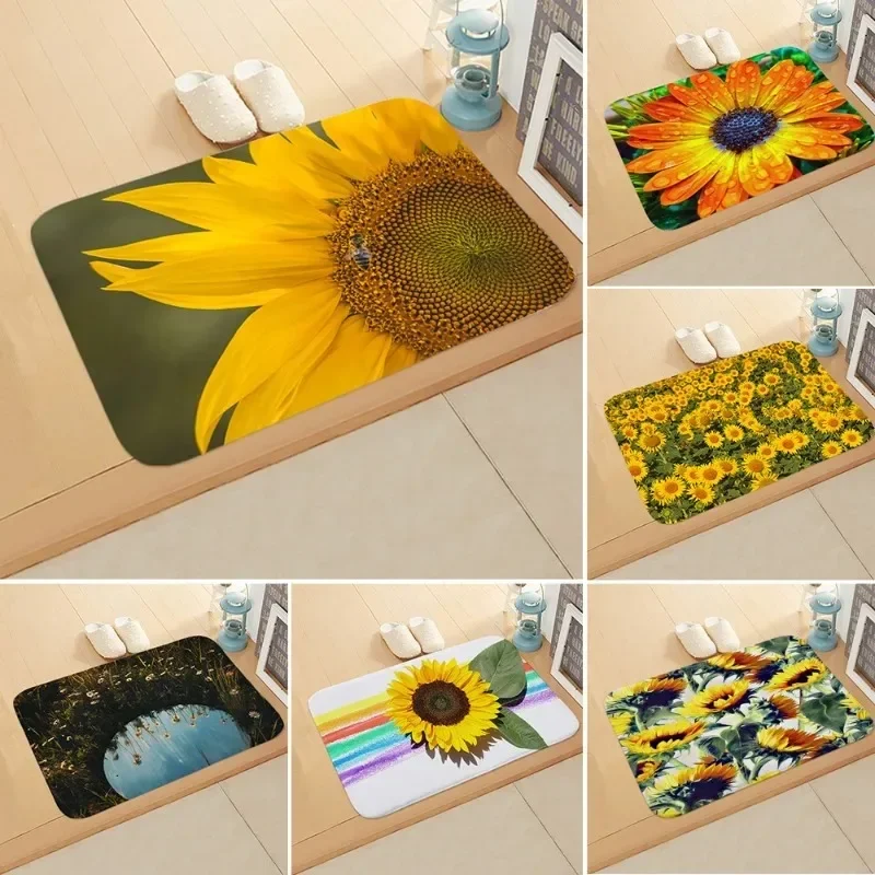 

Sunflower Welcome Home Doormat Welcome Sunflower Anti-Slip Door Mat Carpet Doormat Flannel Kitchen Living Room Floor Mat Rug