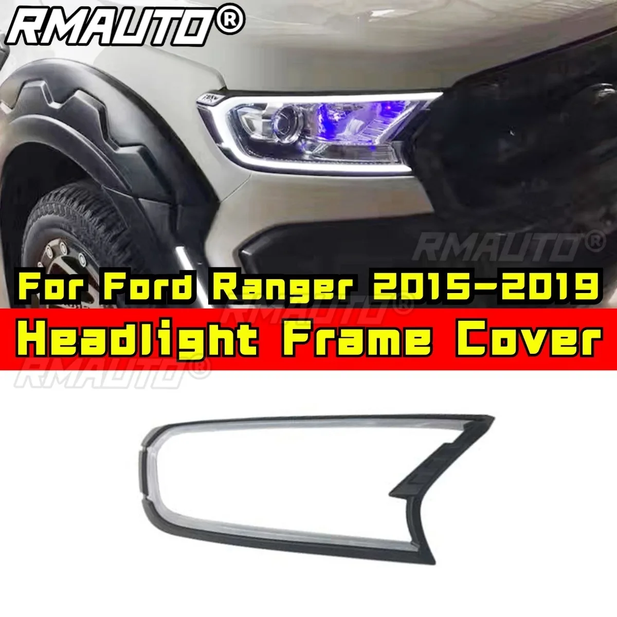 Headlight Frame LED Front Bumper Fog Light Daytime Running Light Assembly For Ford Ranger 2015-2019 Body Kit Car Accessories