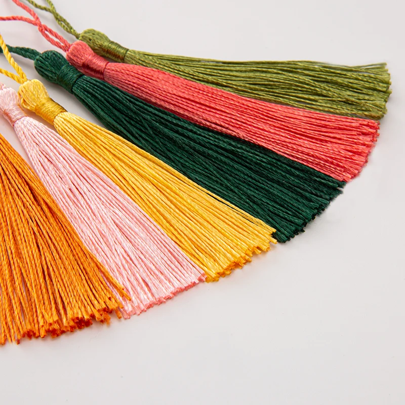 20pcs 80mm Bookmarks Hanging Rope Silk Tassel For Chinese Knot Craft DIY Key Chain Earring Hooks Pendant Jewelry Making Findings