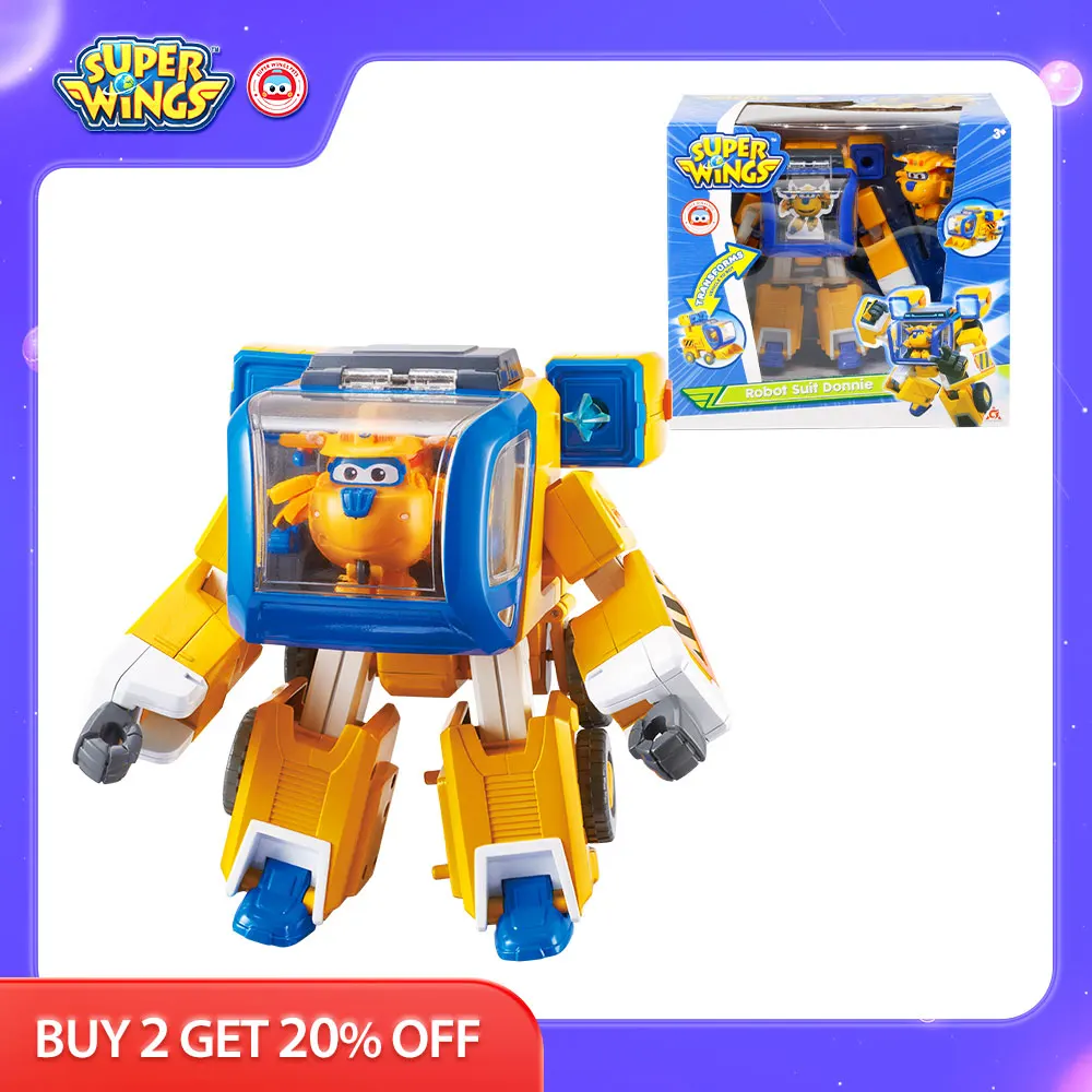 Super Wings Large 3 in 1 robot ,vehicle,airplane Robot Suit Jett & Donnie  Deformation Action Figures Transforming Toys For Kids