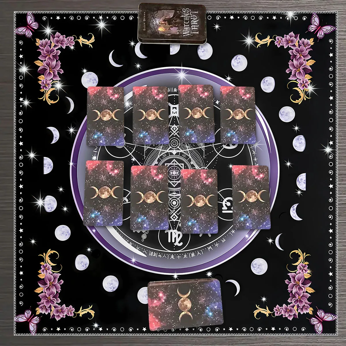 1 Stück Tarot-Tischdecke, keltisches Kreuz-Tarot-Tischdecke für Wahrsagereien, geheimnisvolle Tischdecke zur Altardekoration – Detail 4