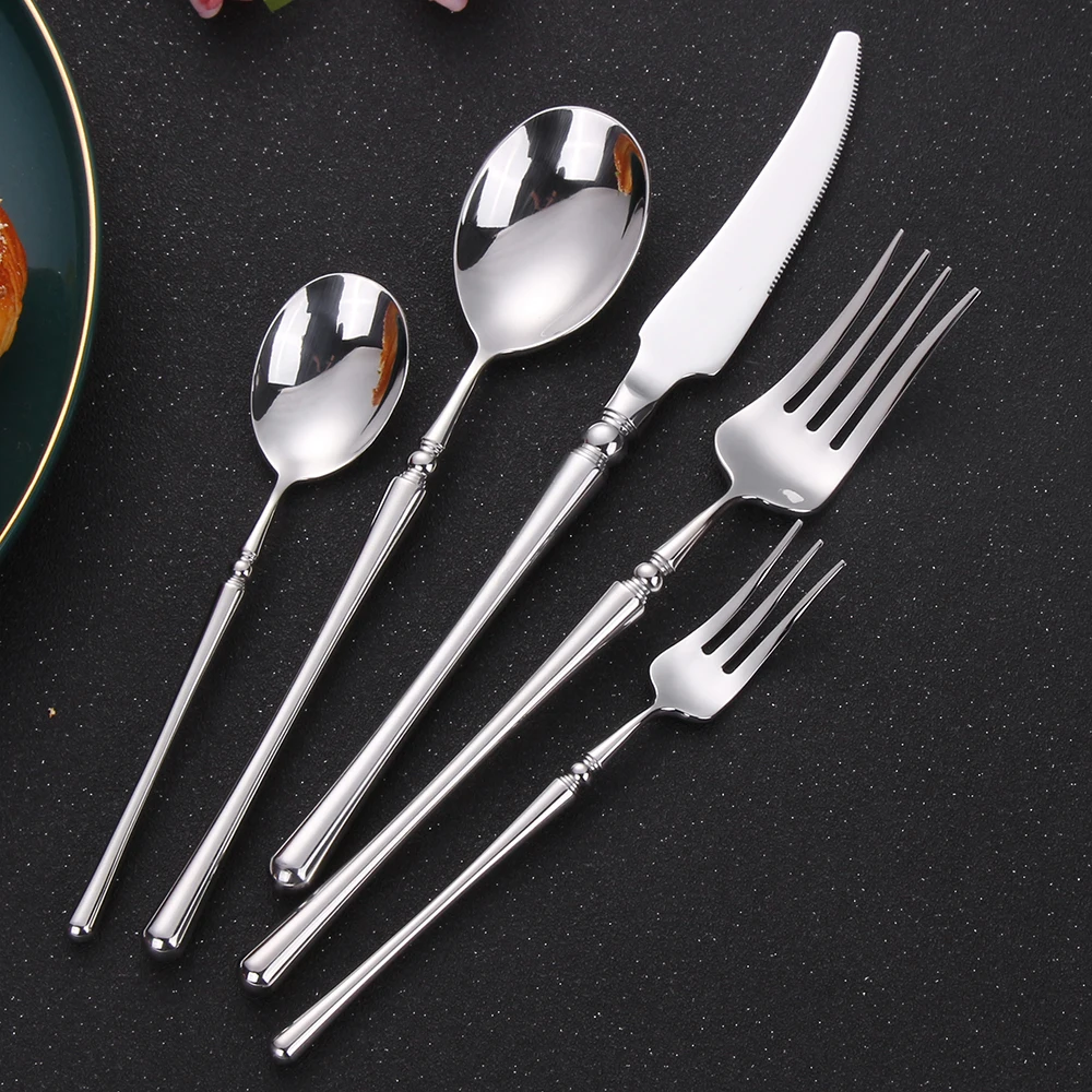 24/30/32/40Pcs Gold Cutlery Set Stainless Steel 304 Tableware Kitchen Utensils Sliver Knife Fork Spoon Mirror Dinner Set