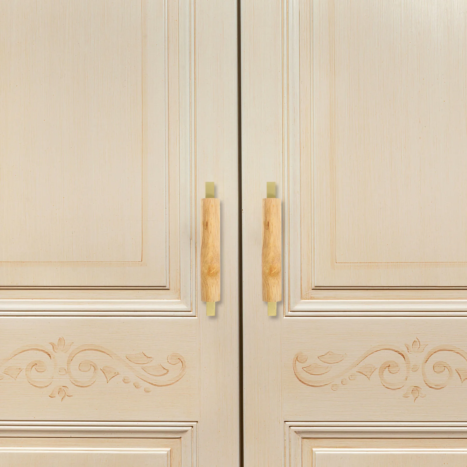 

Wooden Aluminum Alloy Cabinet Handles Kitchen Door Pulls Modern Furniture Hardware Classic Color Minimalist Style