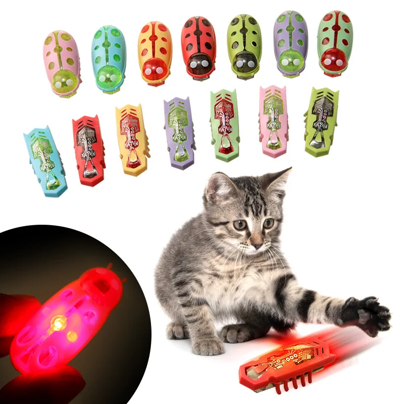 

Pet Interactive Mini Electric Bug Cat Toy Kitten Escape Obstacle Automatic Flip Toy Battery Operated Vibration Beetle Supplies