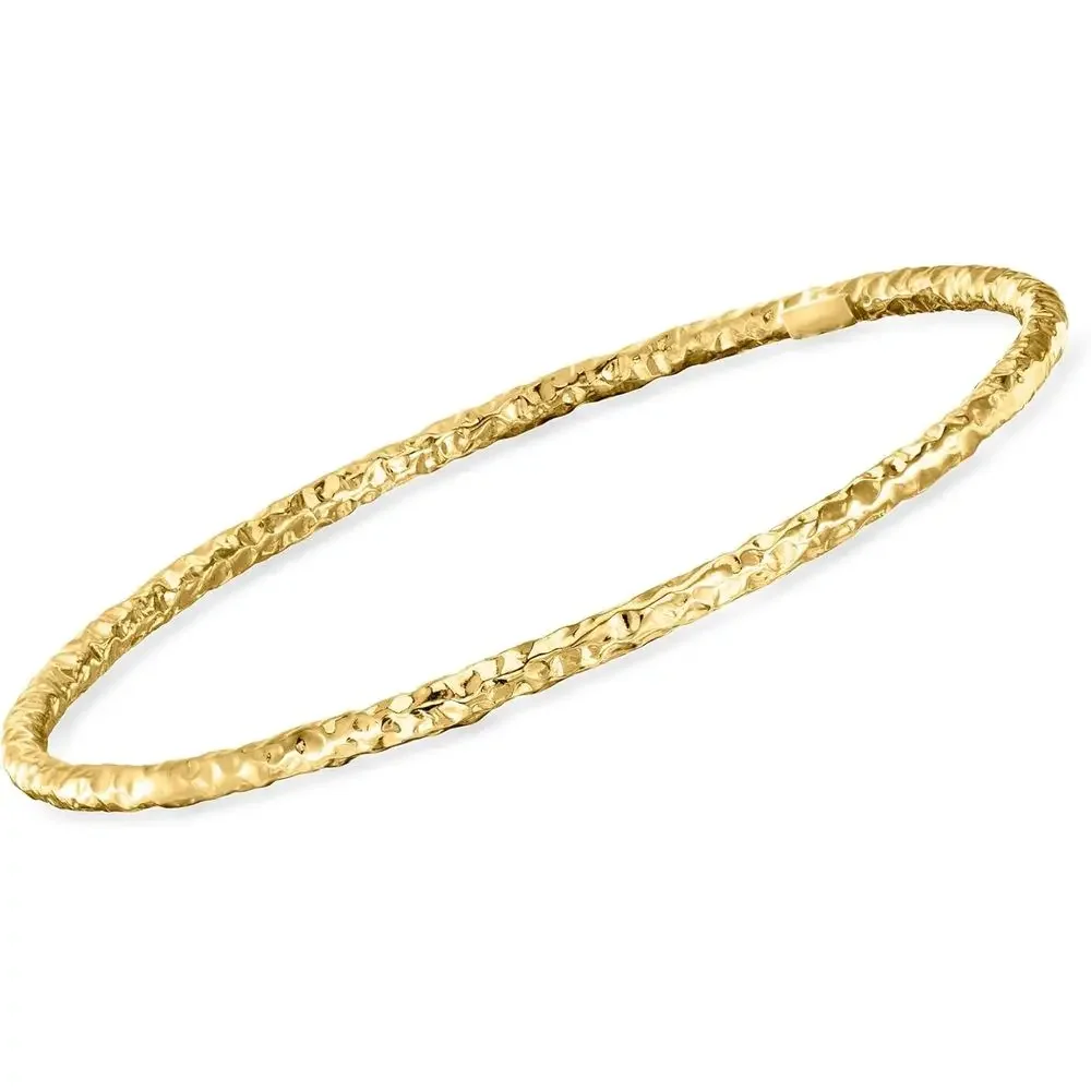 

Ross-Simons Italian 22kt Gold Over Sterling Hammered Bangle Bracelet