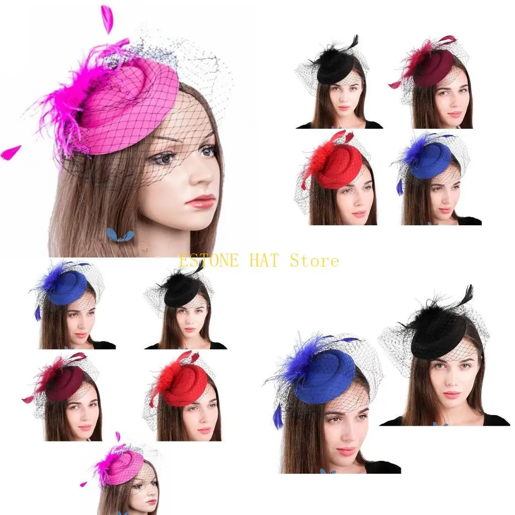 49MF Tea Party Fascinator Derby Pillbox Women Fascinator Headband Fascinator