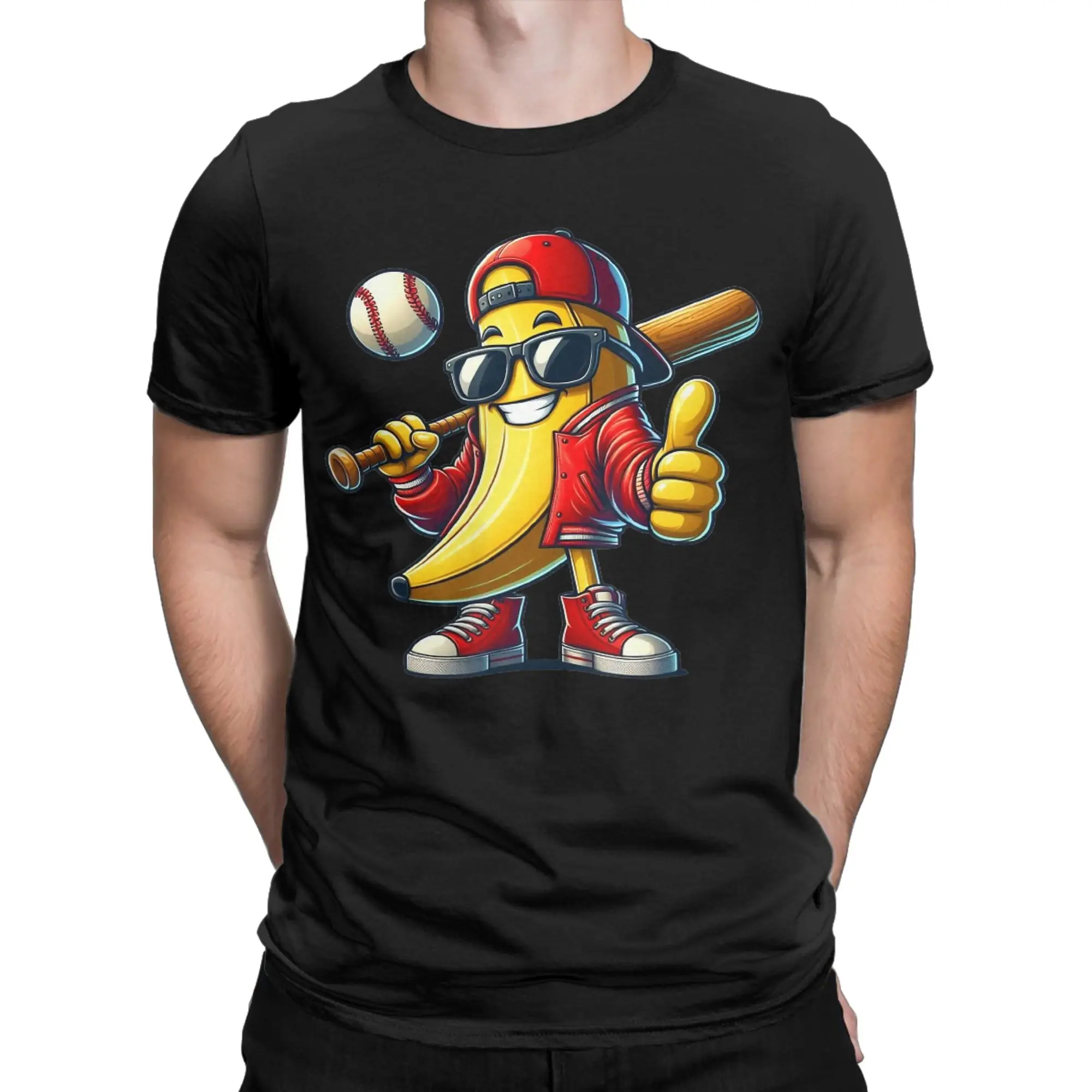 Men T-Shirts Banana Ballers Novelty 100% Cotton Tee Shirt Short Sleeve Baseball T Shirt Round Collar Clothes Birthday Gift