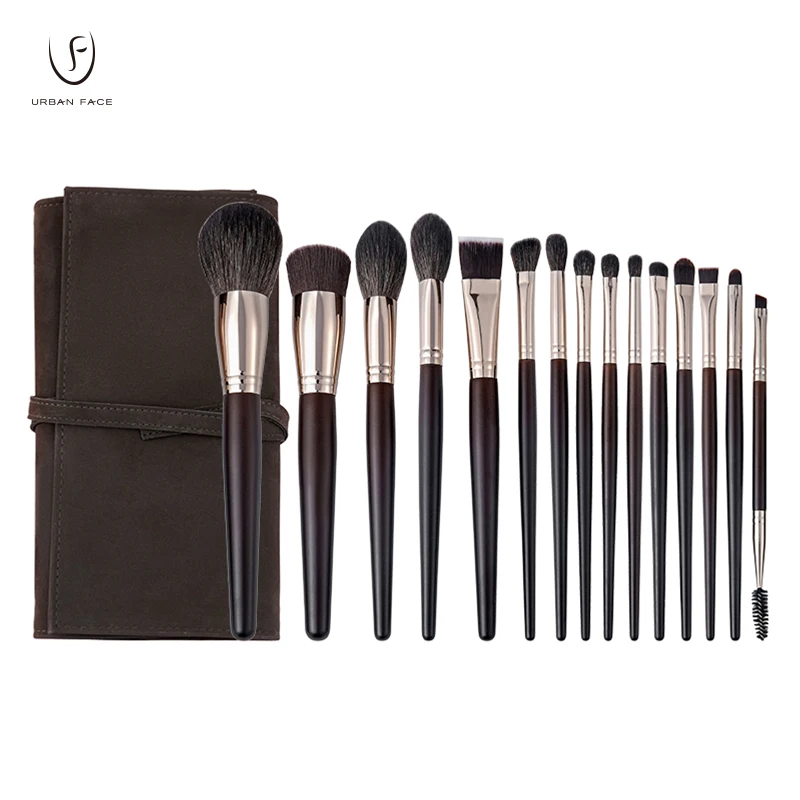 

Goat Hair Makeup Brushes Set 15pcs Natural Professional Kit Brocha Maquillaje Pedzle Do Makijazu Blending Smudging Brush