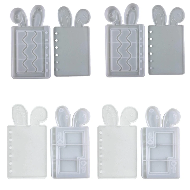 

Quicksand Moulds Resin Shaker Molds Resin Casting Shaker Mould Rabbit Ear Notebook Shape Silicone Material DIY Accessory