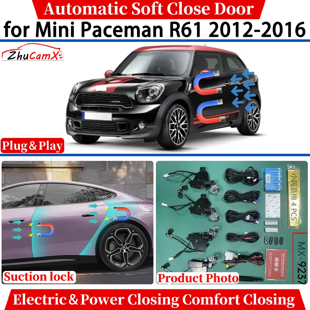 

ZhuCamX for Mini Paceman R61 2012-2016 Car Automatic Soft Close Door Electric Power Comfort Closing Suction lock Quiet System