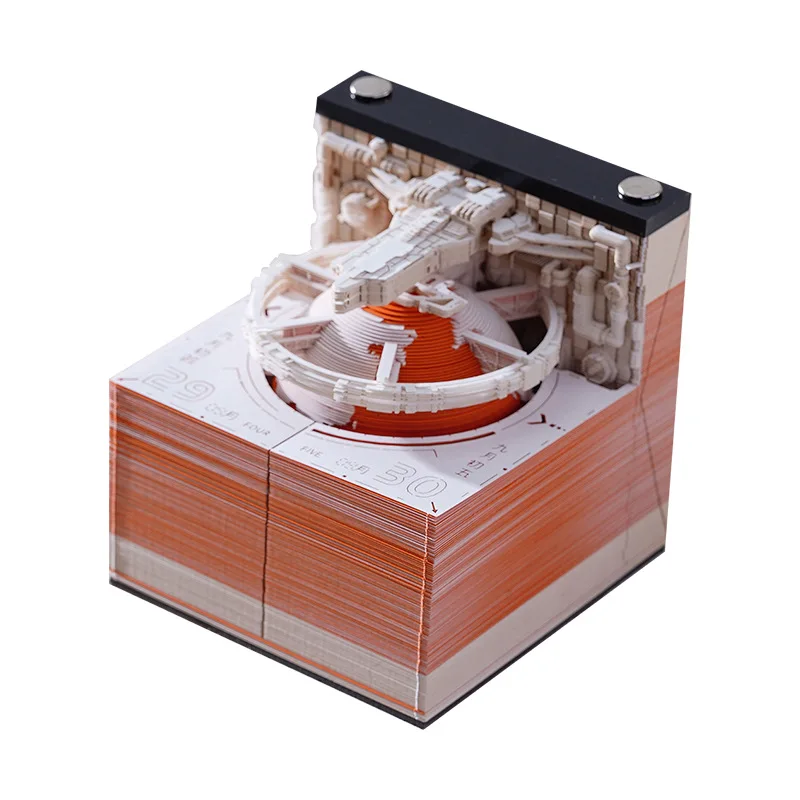 3D Memo Pad Time Piece Calendar Desk Calendar DIY Notes Notepad Paper Carving Art Earth DIY Creative Gift for Desk Decorations