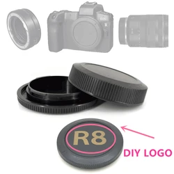 Custom LOGO Design DIY Print Gift Rear Lens Cap RF / Front Camera Body Cover for Canon EOS R Camera & RF RF-S Lenses as R-F-5