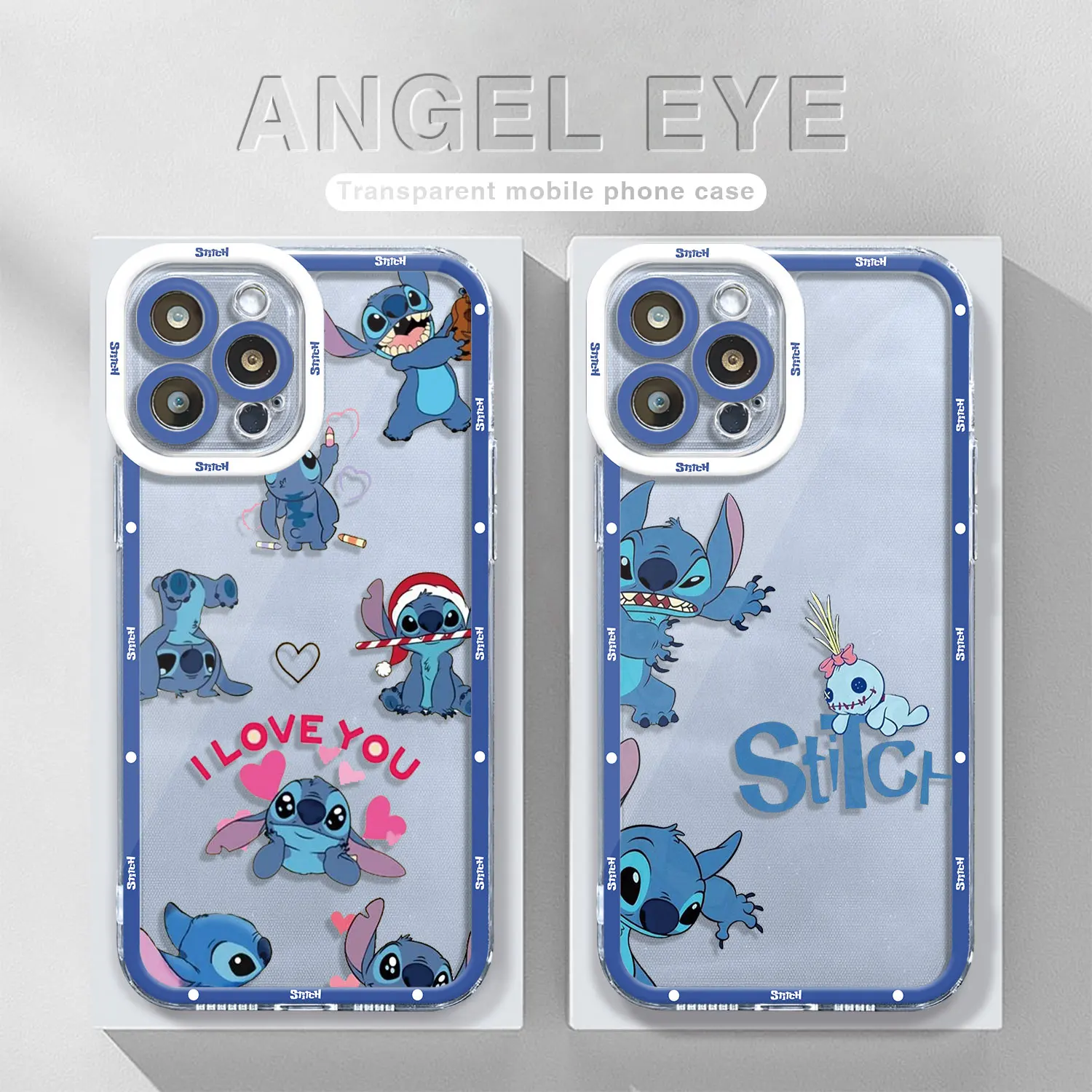 Angie Stitch Case for iPhone 15 14 Pro Max 13 12 11 XR XS X 8 7 6 6S Plus SE 2020 Clear Cover Fundas