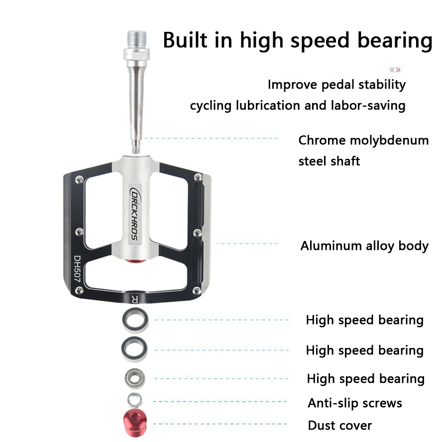 3 Bearings Bike Pedal Ultra-light Non-slip Aluminum Alloy CNC BMX MTB Road Bicycle Pedal Cycling Sealed Bearing Bike Accessories