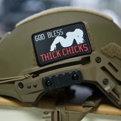 Parche táctico de meme God Bless Thick Chicks con velcro