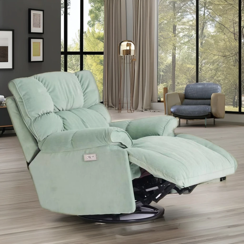 &* Modern Comfortable Multi-Functional Synthetic Leather Reclining Sofa Modular Bedroom Living Room Furniture Metal Wood